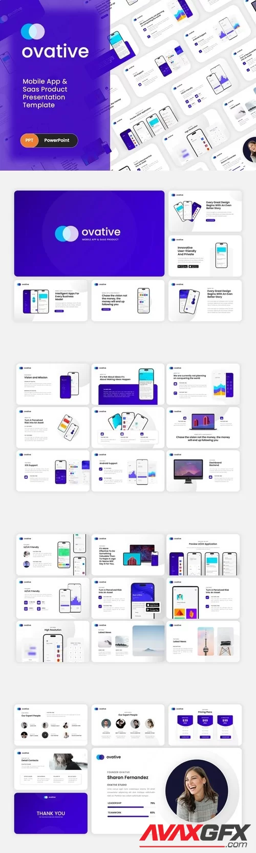 Ovative - Mobile Apps & SAAS PowerPoint Template PPTX