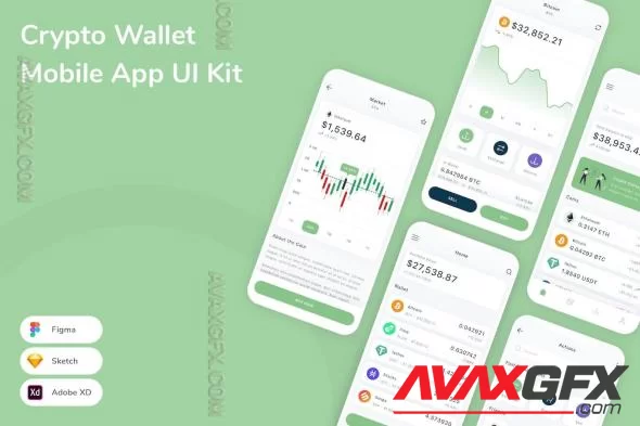 Crypto Wallet Mobile App UI Kit BVM9XWL