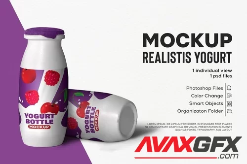 Yogurt Bottle Mockup N554JXP [PSD]