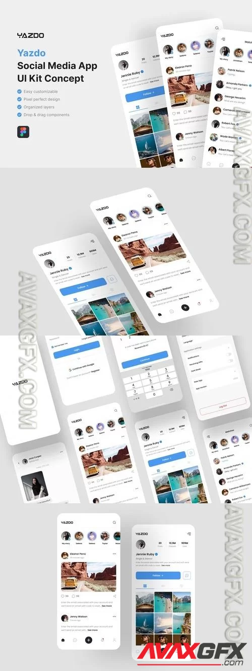 Yazdo - Social Media App UI Kit P7K9CP7