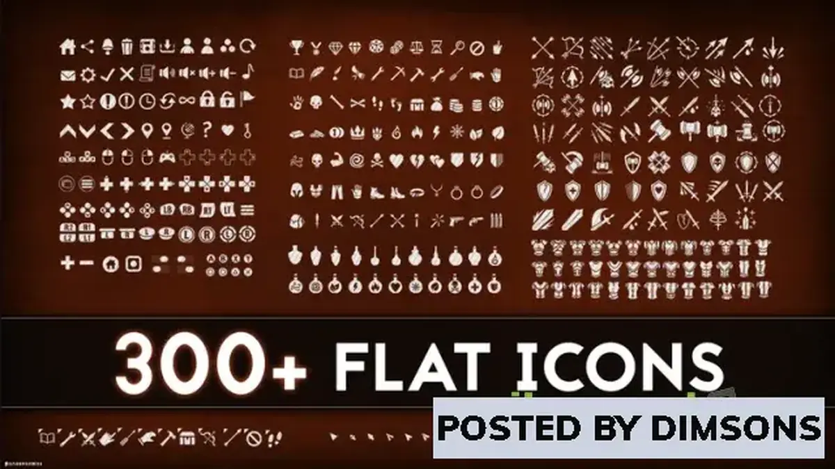Unreal Engine 2D Assets 300+ Flat Icons v4.26-4.27, 5.0-5.2
