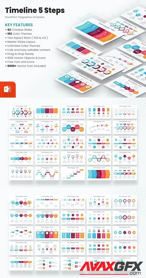5 Steps Timeline Infographics PowerPoint Template 7NEHNZ8 [PPTX]