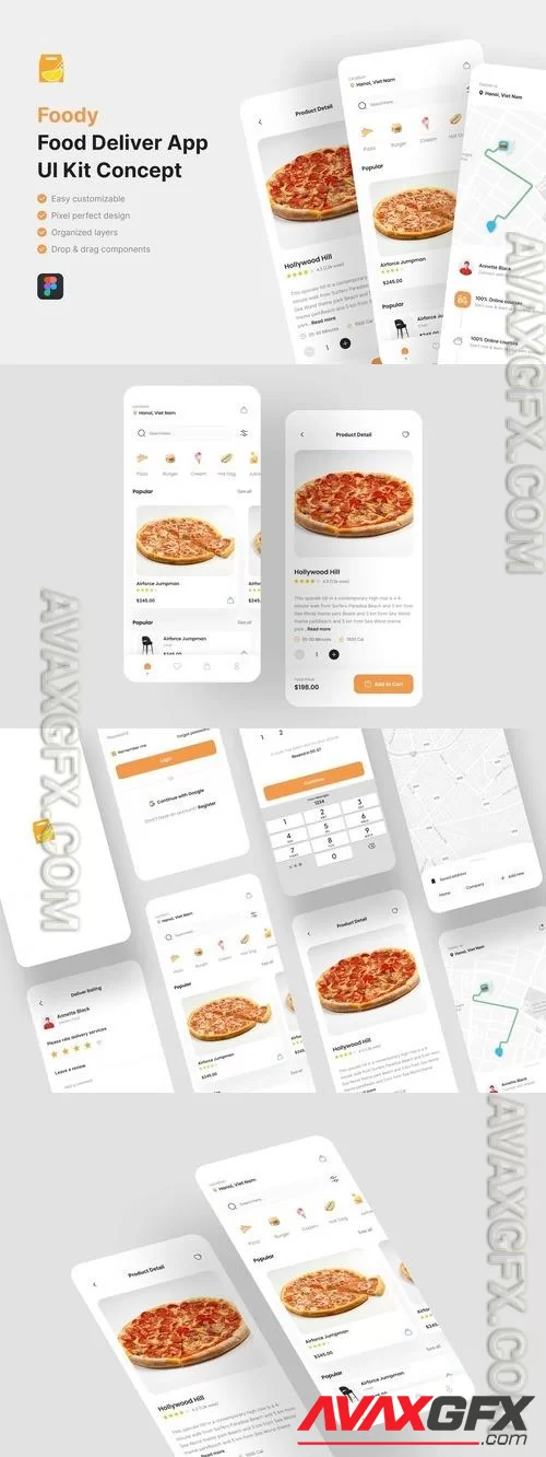 Foody - Food Deliver App UI Kit 28EA8CX