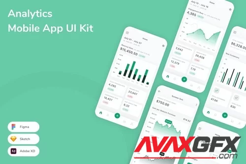 Analytics Mobile App UI Kit Y4RKHJH [FIGMA]