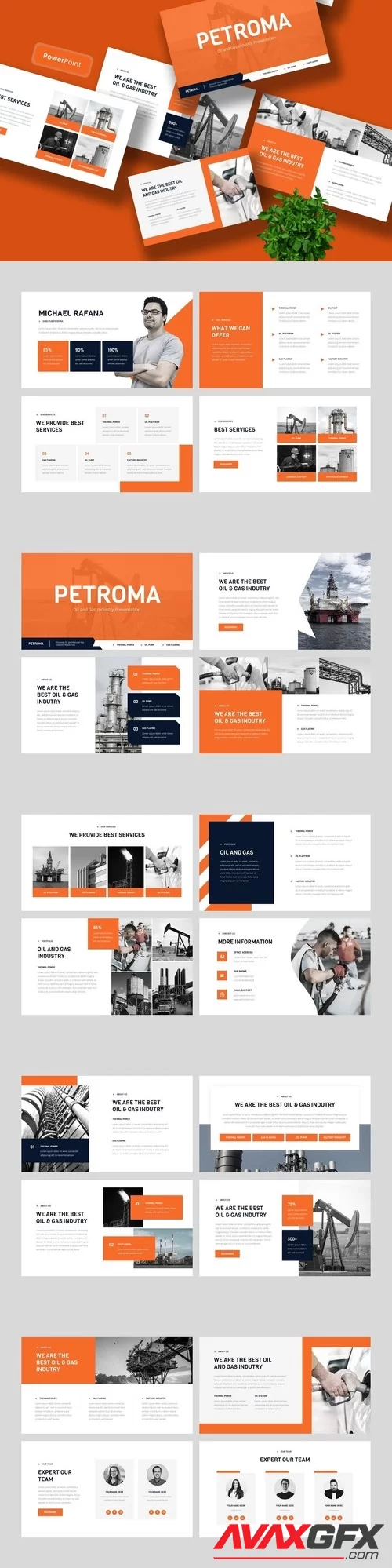 Petroma - Oil & Gas Industry PowerPoint Template PPTX