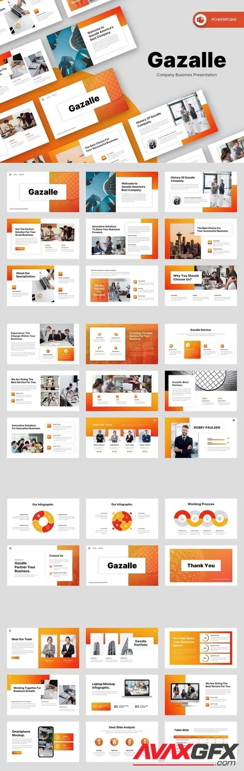 Gazalle - Company Business PowerPoint Template ZBVDZW4 [PPTX]