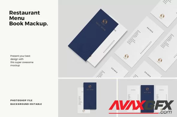 Restaurant Menu Book Mockup