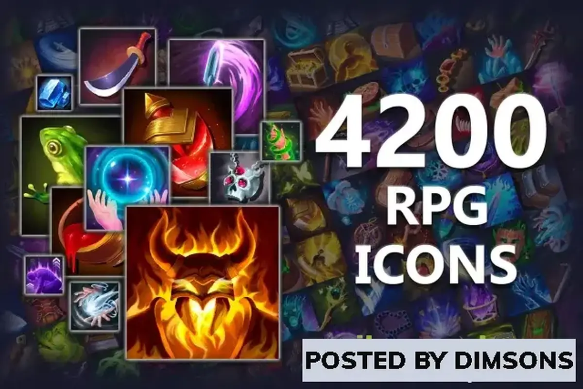 Unity 2D 4200 Fantasy RPG Icons Pack v1.1