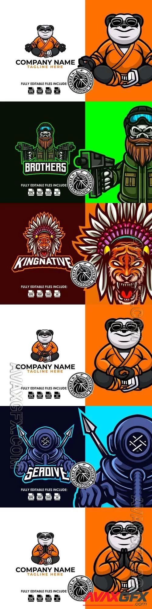 Logo mascot vector design template vol 16