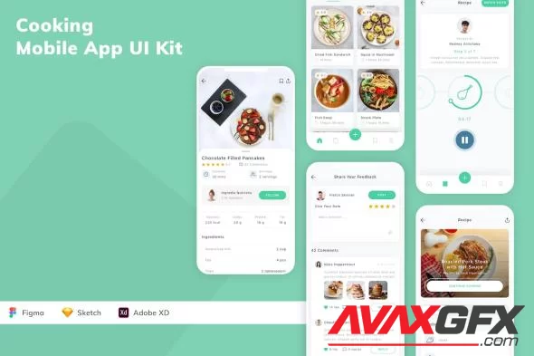 Cooking Mobile App UI Kit NMG2VKC
