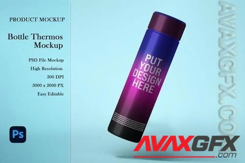 Bottle Thermos Mockup BRRWVZZ [PSD]