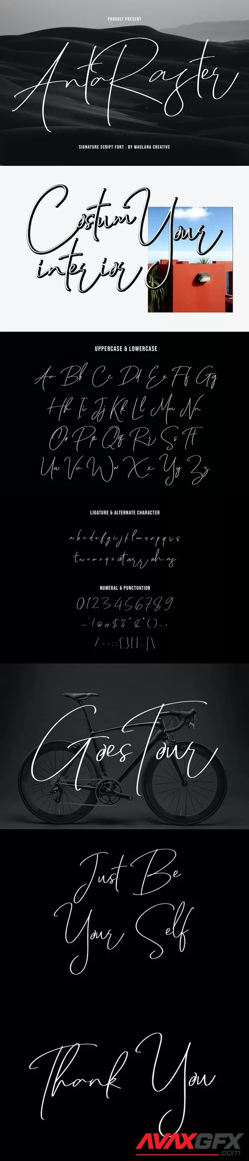 Anta Raster Signature Script Font