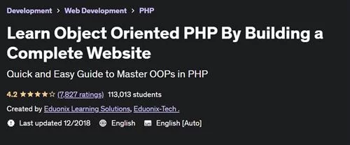 Learn Object Oriented PHP By Building a Complete Website