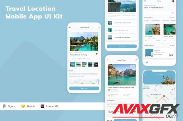 Travel Location Mobile App UI Kit MMJAGQU