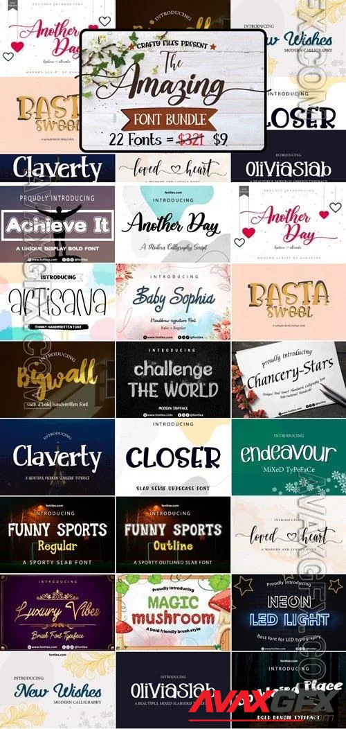 The Amazing Fonts Bundle 8638050