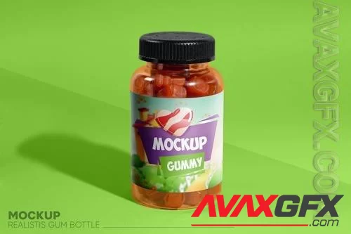Gummy Bottle Mockup GCLHB6W [PSD]