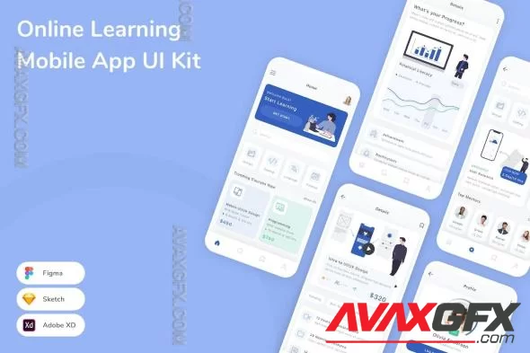 Online Learning Mobile App UI Kit GYHB9XA