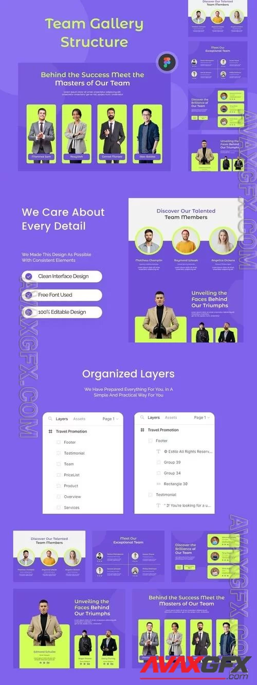 Team Gallery Structure Web UI Kit Figma D9DS58X