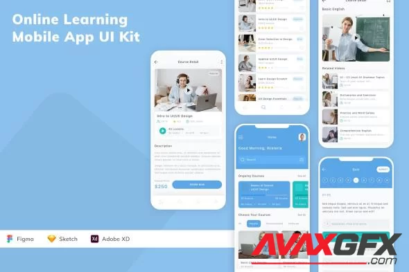 Online Learning Mobile App UI Kit WKPS6FL