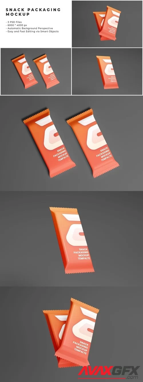 Snack Packaging Mockup 68YDNZZ PSD