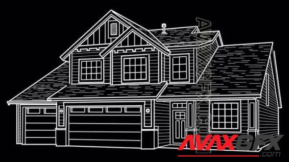 MA - Doodle House Outline Drawing Animation 1582921