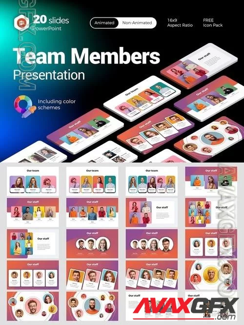 Team Members Presentation PowerPoint, Keynote and Google Slides