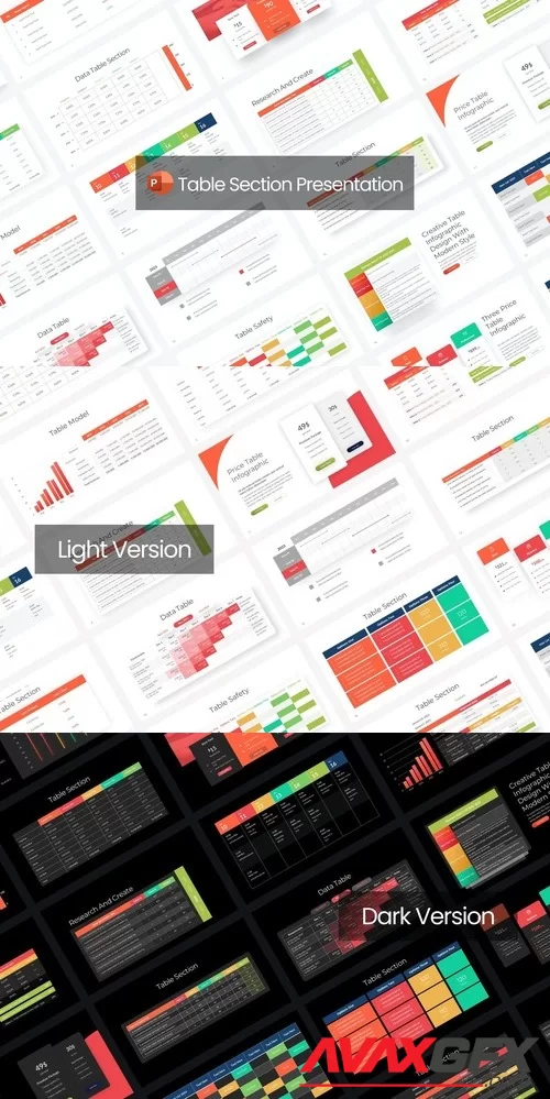 Data Table Section PowerPoint Template JWV4G2Q [PPTX]