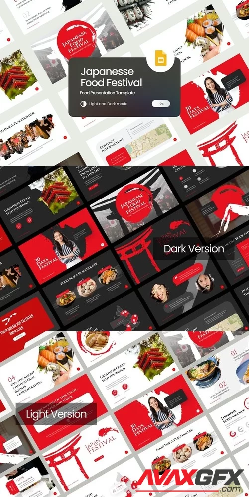 Japanese Food Festival PowerPoint Template PPTX