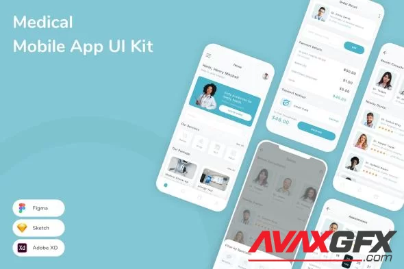 Medical Mobile App UI Kit CFCWYHR