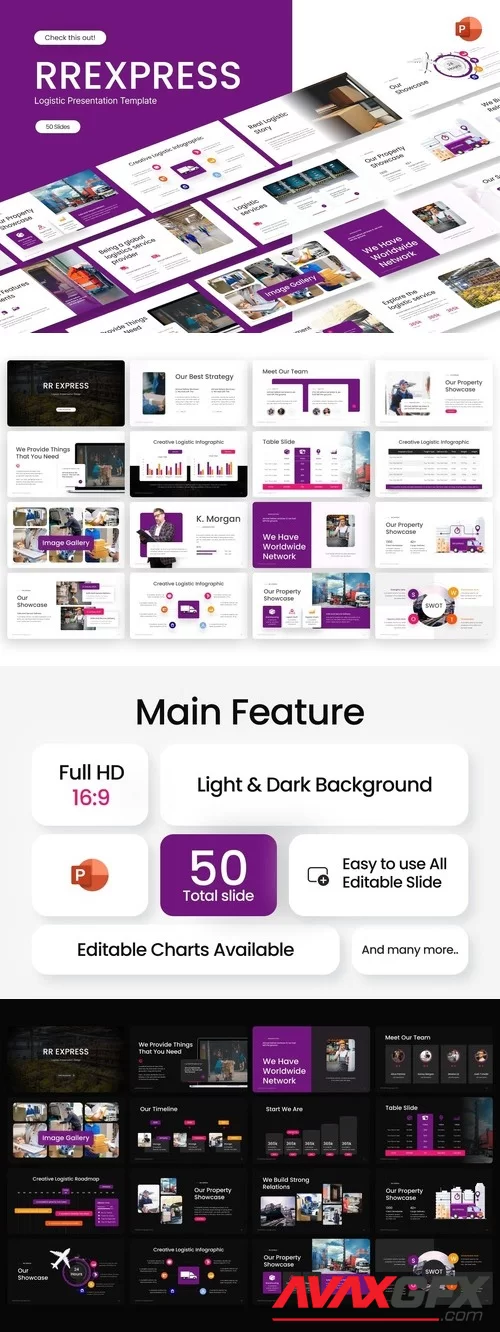 RREXPRESS Logistic PowerPoint Template