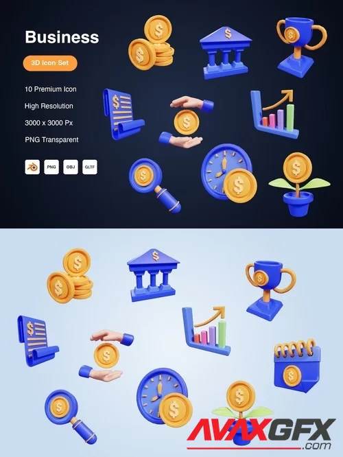 Business 3D Icons EVN3WBJ PNG
