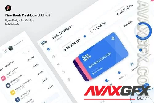 Fine Bank Dashboard UI Kit 33CHMWW