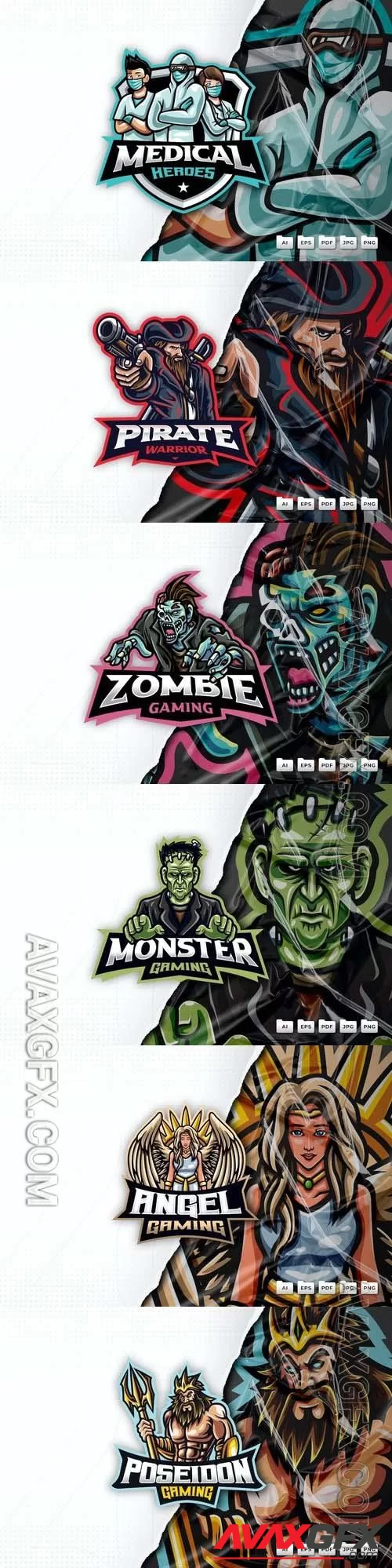 Zombie, poseidon, pirates, medical, frankenstein, angel, mascot logo design