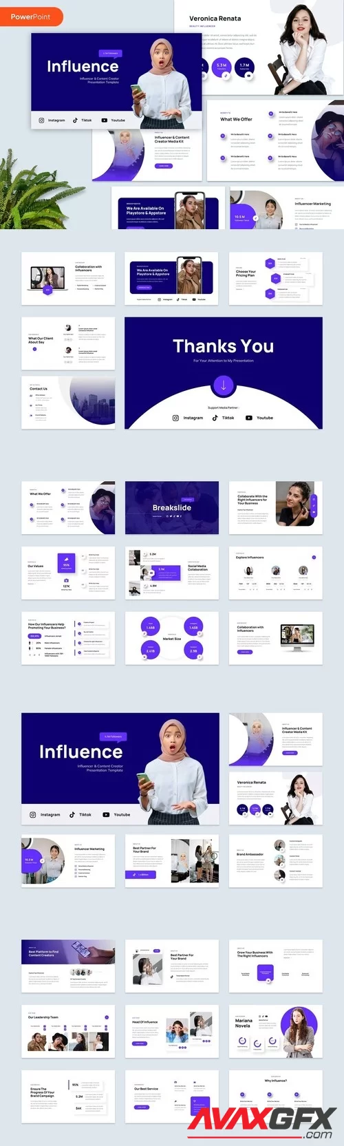Influencer & Content Creator PowerPoint FK632BJ [PPTX]