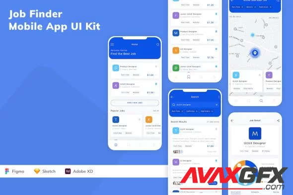 Job Finder Mobile App UI Kit 9YJAP2Q