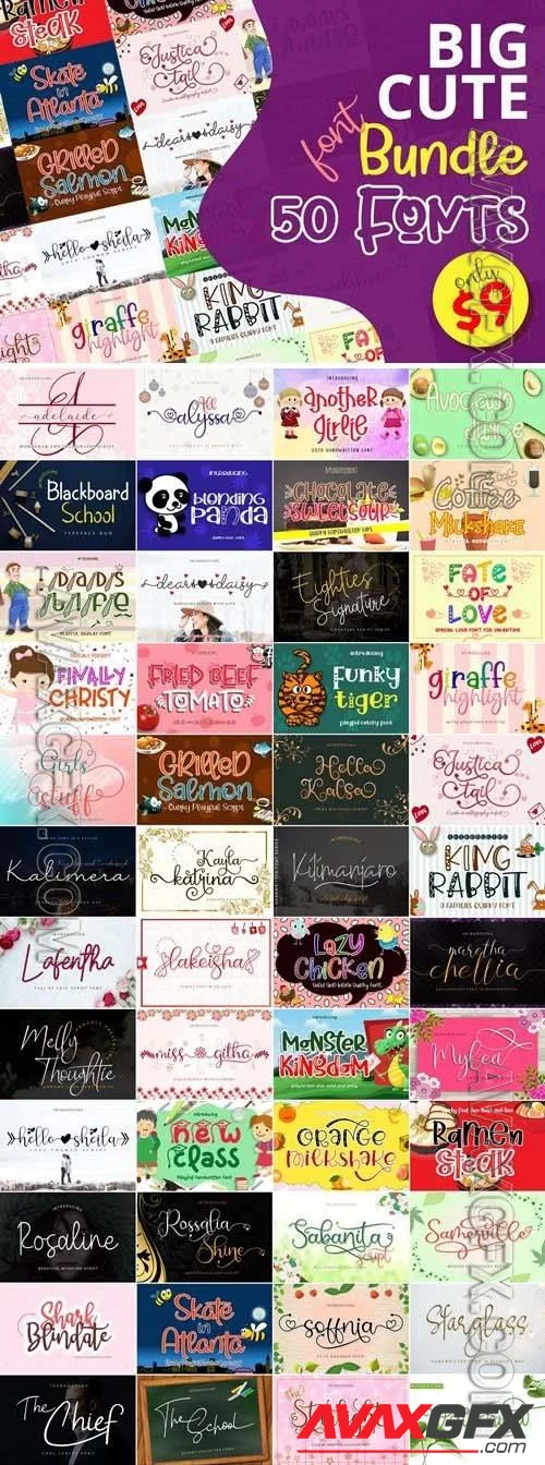 The Big Cute Fonts Bundle 8091932