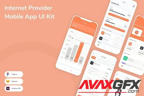 Internet Provider Mobile App UI Kit SA98GS9 [FIGMA]