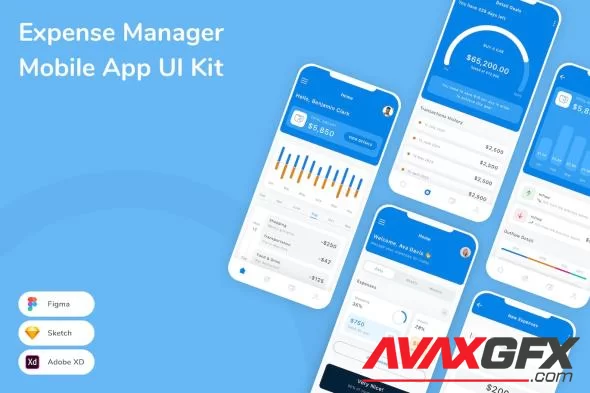 Expense Manager Mobile App UI Kit 8R52Q2G