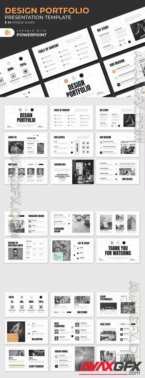 Portfolio PowerPoint Presentation Template QR8N9PH