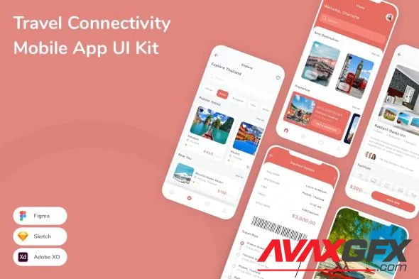 Travel Connectivity Mobile App UI Kit KDLH6CK