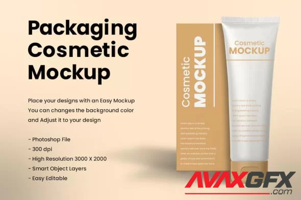Cosmetic Product Packaging Mockup EM2CECS [PSD]