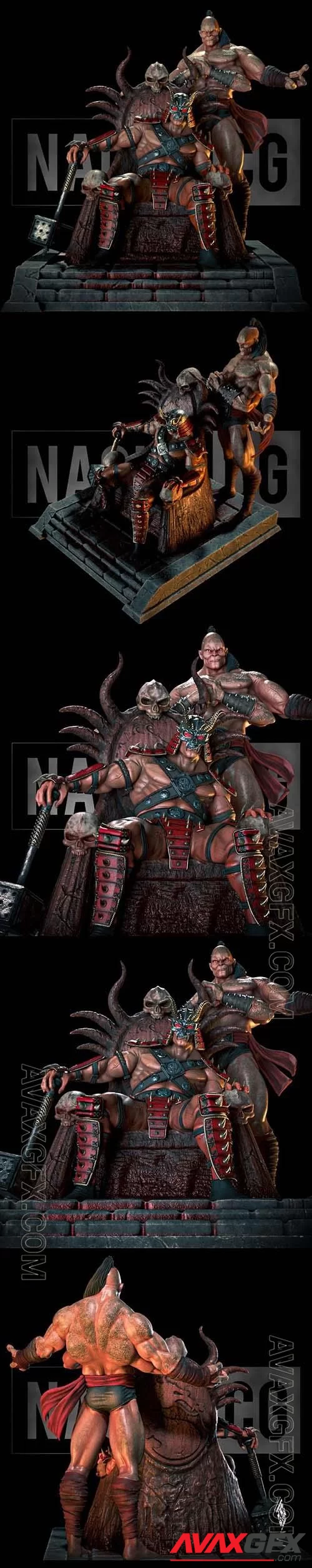 Diorama Mortal Kombat – Shao Kahn and Goro – 3D Print Sculpture