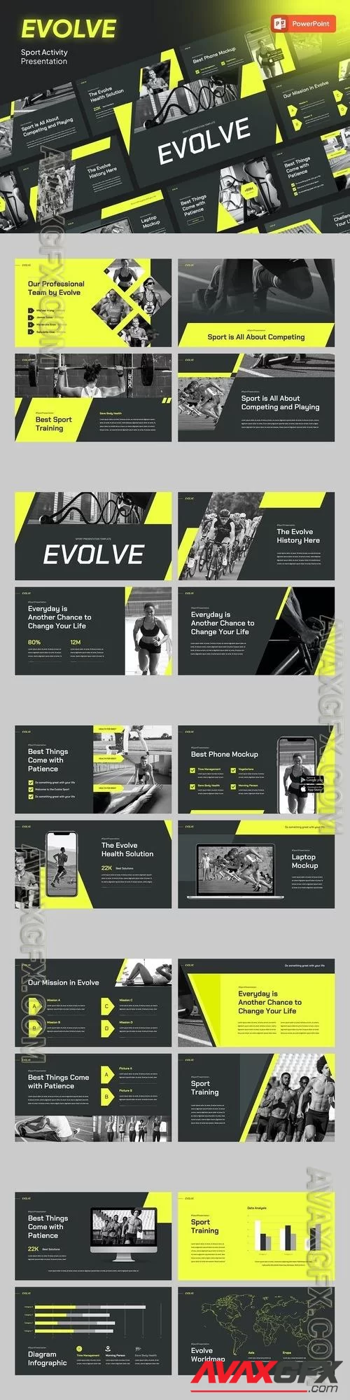 Evolve - Sport Powerpoint Template FVFS37T