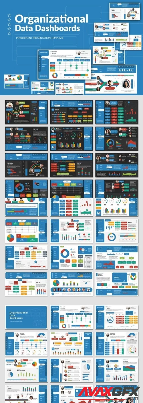 Organizational Data Dashboards PowerPoint Template