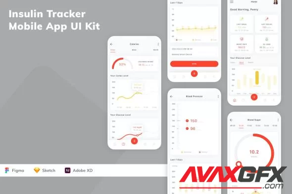 Insulin Tracker Mobile App UI Kit L5XH24M