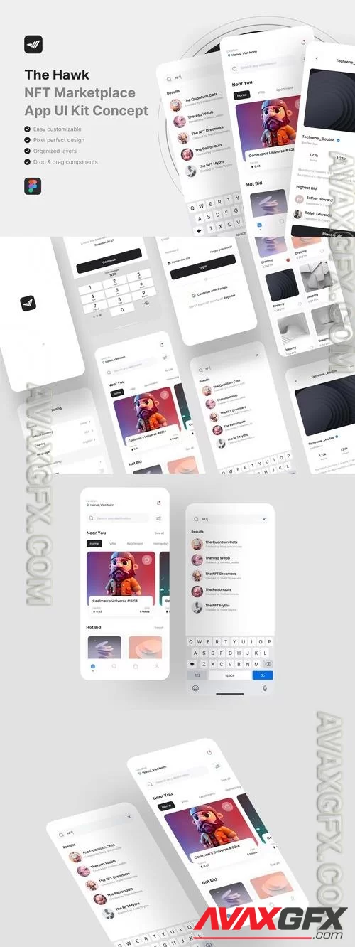 The Hawk - NFT Marketplace App UI Kit 38QTJSL