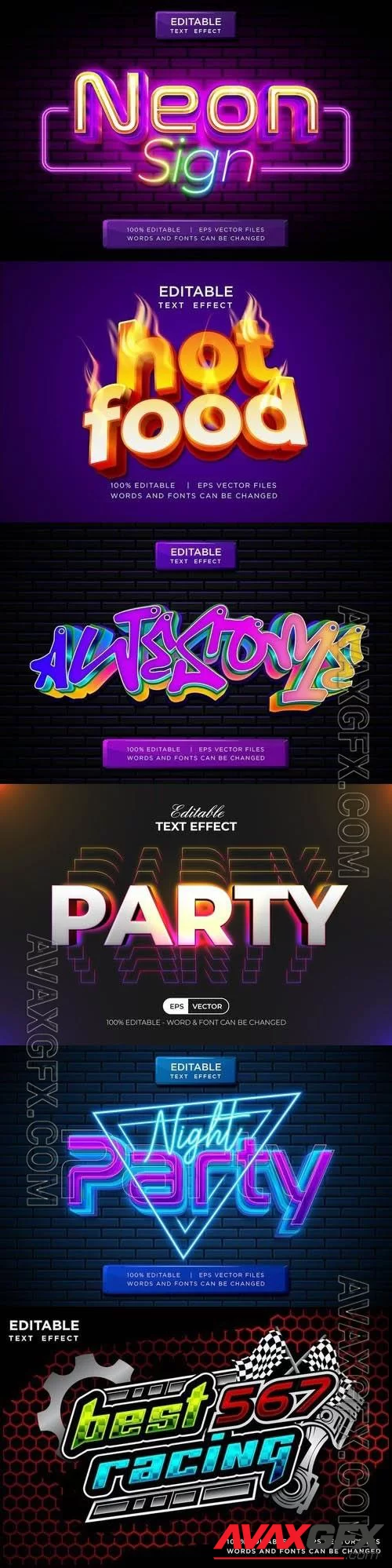 Vector 3d text editable, text effect font vol 205