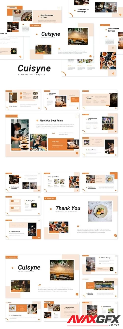 Cuisyne - Restaurant PowerPoint, Keynote and Google Slides Template [PPTX]