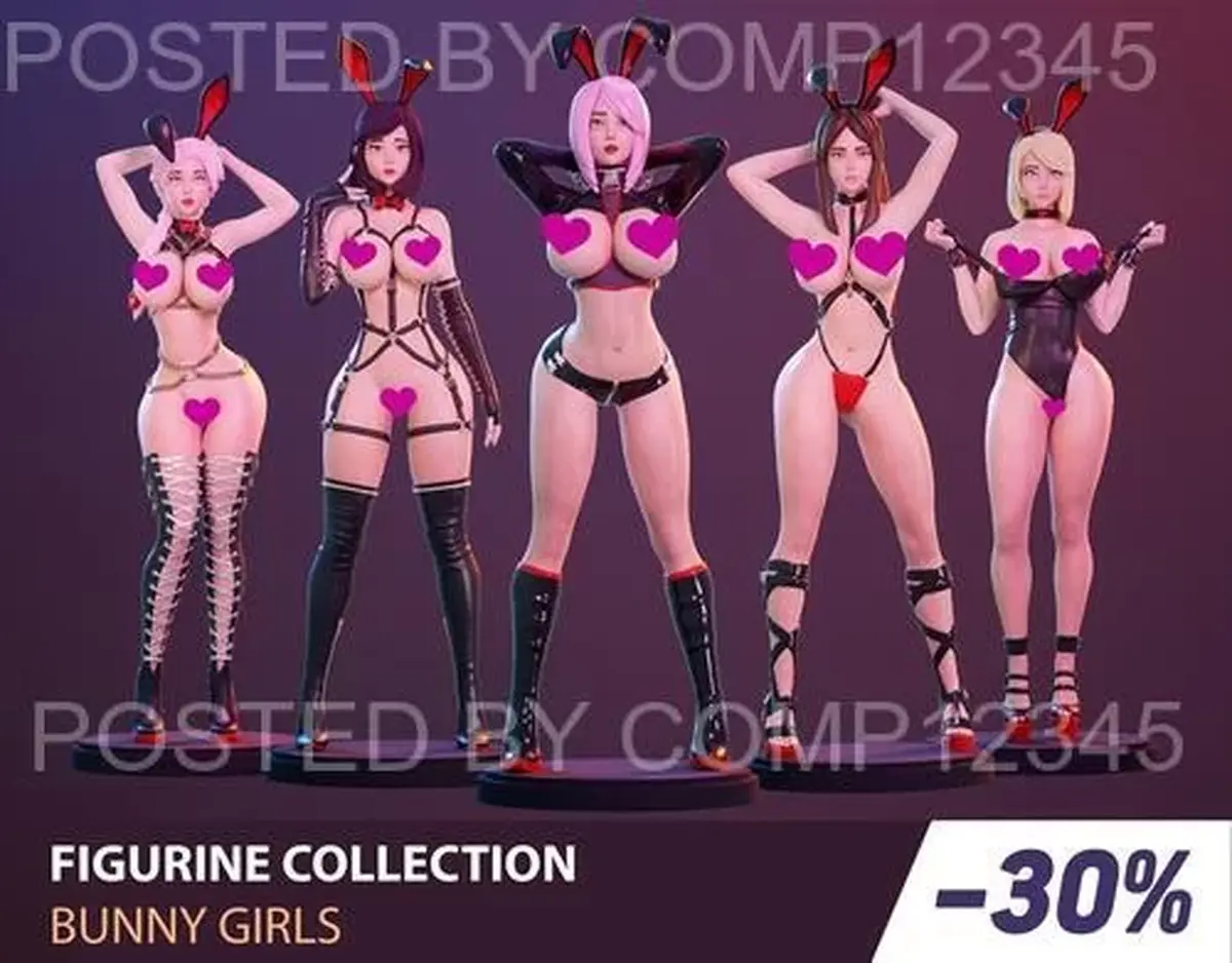 Figurine collection - Bunny girls - 5 pieces