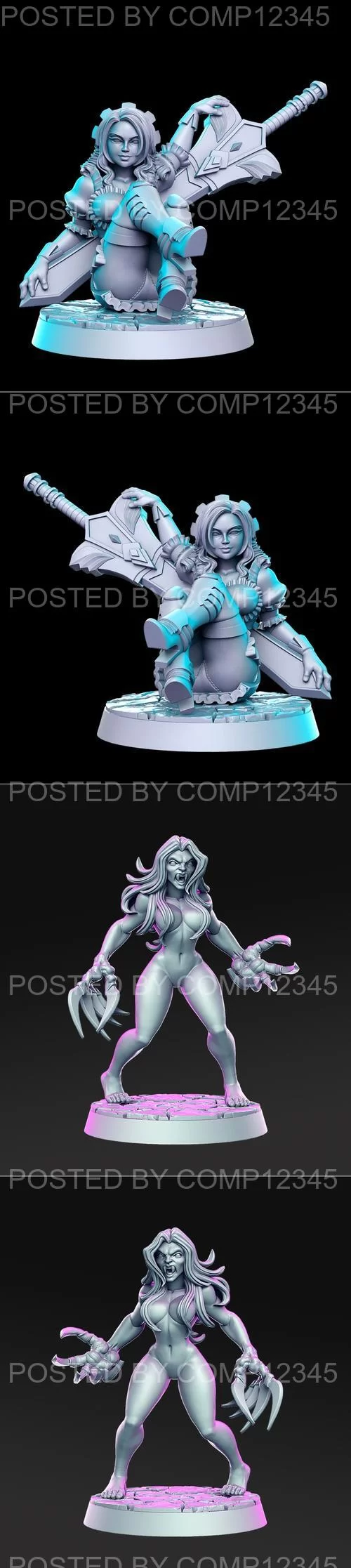 3D Print Model - Verana - Female Vampire and Shareena - Maid Guard